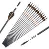Pointdo 100% Carbon Arrow Practice Hunting Arrows with Removable Tips for Compound & Recurve Bow(Pack of 12) (32inch Black Orange) view 1