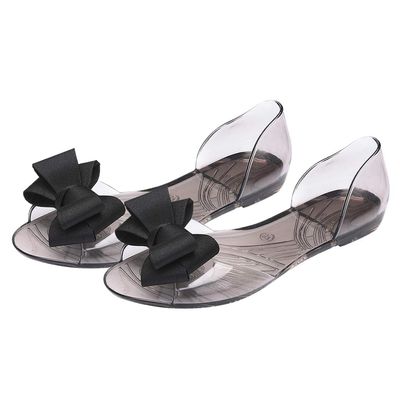 Holibanna Summer Shoes Ladies Sandals Fish Mouth Sandals Ladies Slippers Womens House Slippers Women Woman Fashion Bowknot Bow Tie Jelly Shoes One Pedal Miss