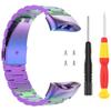 Compatible with Garmin Forerunner 45, Forerunner 45S Watch Bands for Women Men, Stainless Steel Metal Replacement Band Straps Wristbands Bracelet for Garmin Swim 2, Forerunner 45 (Purple) view 2