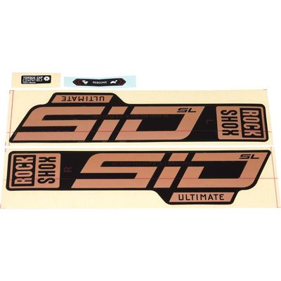 RockShox Fork Decal Kit - SID SL Ultimate, 27.5"/29", Matte Copper Foil/High Gloss Black