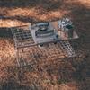 MNSSRN Portable Cass Stove Can Be Stored Table, Folding Table, Portable Camping Campfire Barbecue Storage Rack Iron for Outdoor Camping Barbecue,B view 2