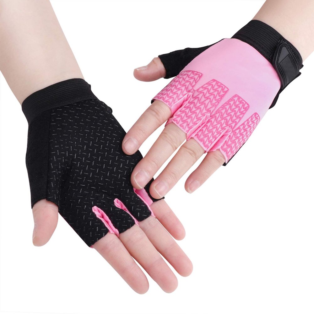 Kids Breathable Non-Slip Cycling Gloves Girls Boys Elastic Adjustable Roller Skating Cycling Half Finger Gloves Sports Fingerless Gloves for Mountain Biking Bicycle Racing Scooter Skateboarding