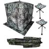THUNDERBAY Run & Gun See Through Hunting Blind Combo with 2 Chairs, 3 Person Pop Up Ground Blinds 180 Degree, 300D Durable Hunting Tent for Deer & Turkey Hunting (Camouflage), Floor Space 58" x 58" view 3