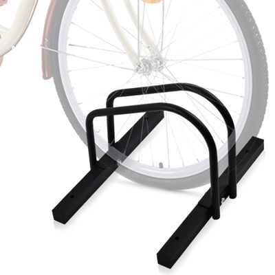 WALMANN Bike Floor Stand, Steel Bike Parking Rack for 1 Bike, 22-28" Wheels, Max. Tire Width 2.1", Black