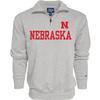 Blue 84 Men's Nebraska Cornhuskers Quarter Zip Sweatshirt Grey, Grey, Large view 1