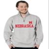 Blue 84 Men's Nebraska Cornhuskers Quarter Zip Sweatshirt Grey, Grey, Large view 2