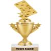 Crown Awards Dominoes Trophies - Gold - Dominoes Trophy Award - Custom Engraving On White Marble Base - 5 Pack Prime view 1