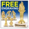 Crown Awards Dominoes Trophies - Gold - Dominoes Trophy Award - Custom Engraving On White Marble Base - 5 Pack Prime view 3