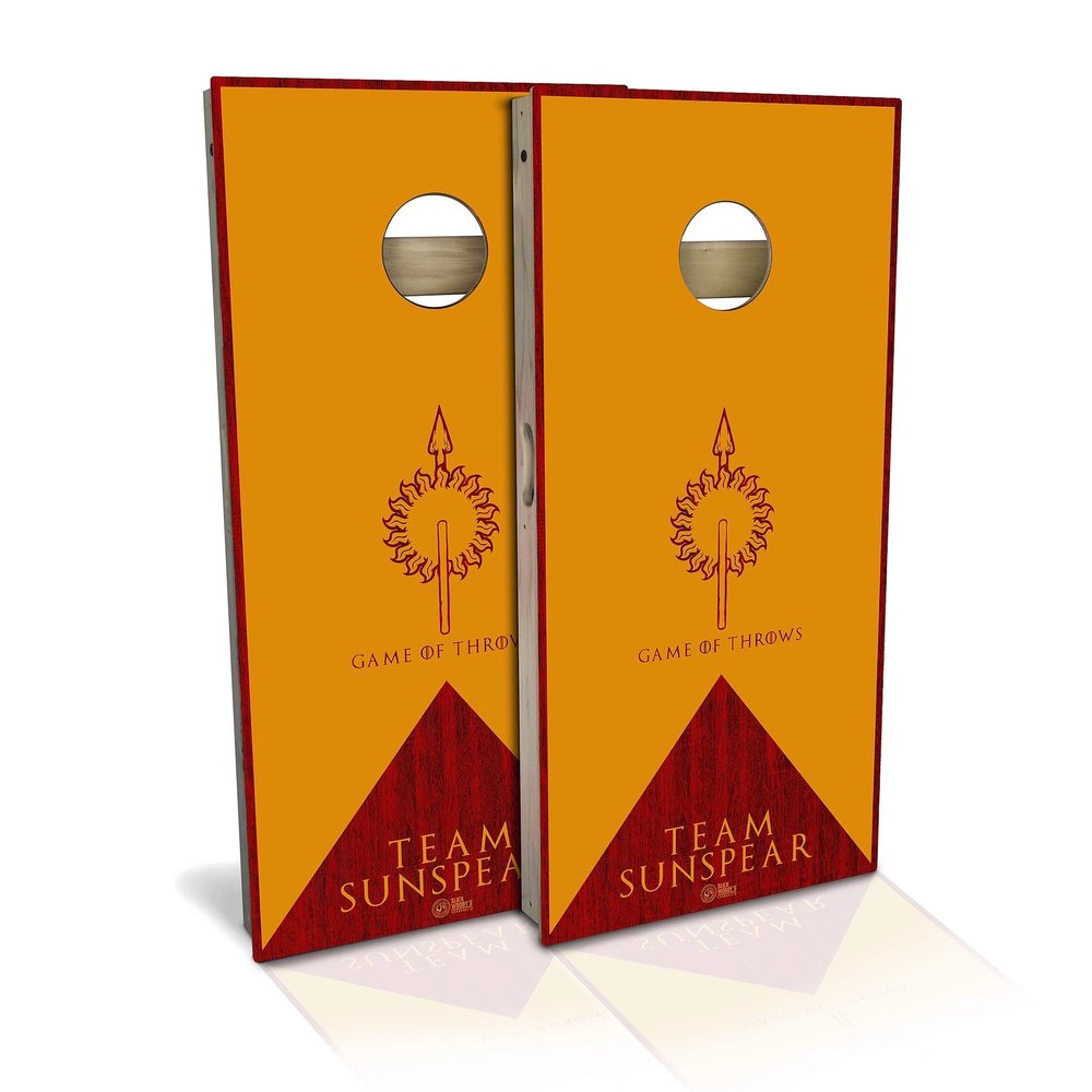Skip's Garage Game of Throws Team Sunspear All-Weather Cornhole Board Set - Regulation 2x4 (24" x 48") - Includes (2) Boards and (8) Bags