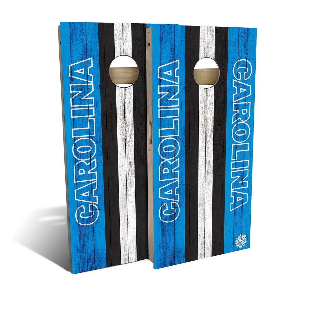 Skip's Garage Carolina Themed Football All-Weather Cornhole Board Set - Regulation 2x4 (24" x 48") - Includes (2) Boards, (8) Bags & (1) Carrying Case