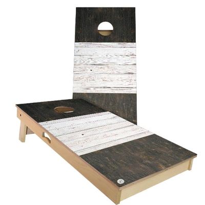 Skip's Garage France Flag Rustic All-Weather Cornhole Board Set - Regulation 2x4 (24" x 48") - Includes (2) Boards, (8) Bags & (2) Board Edge Lights