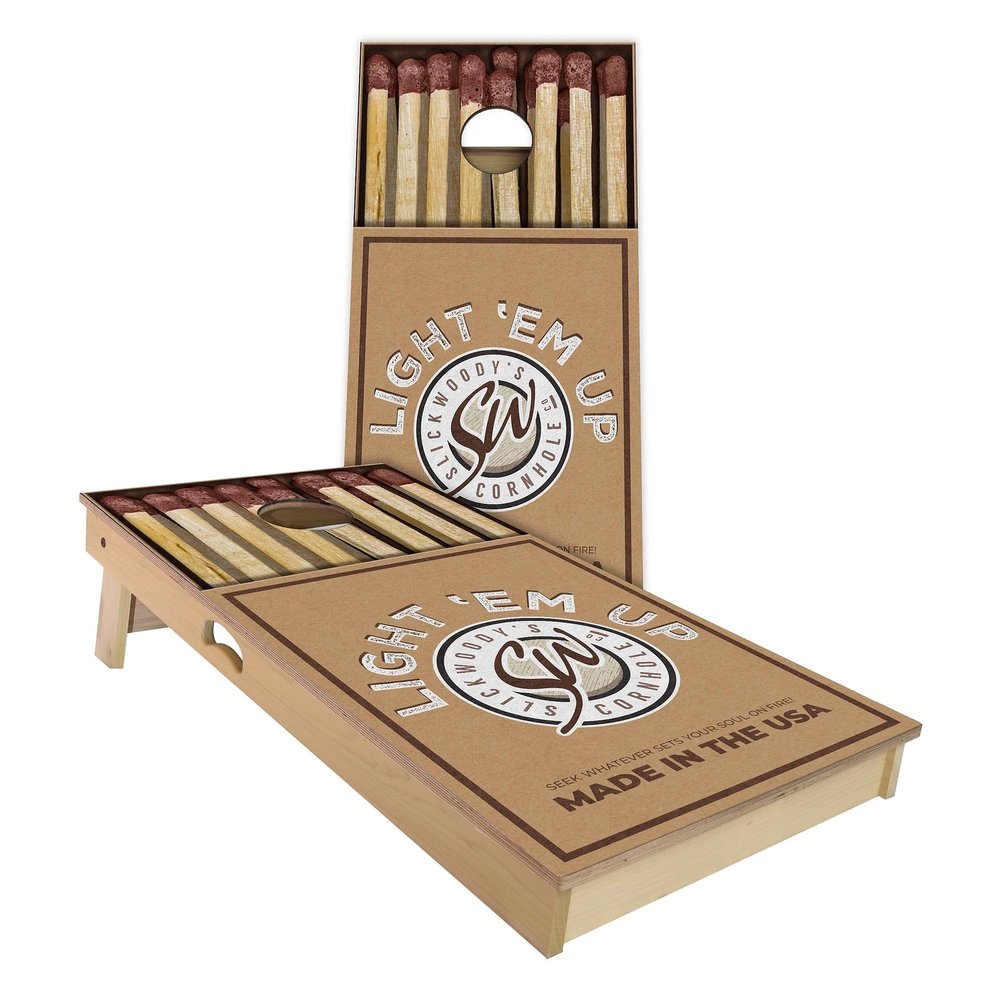 Skip's Garage Light Em Up All-Weather Cornhole Board Set - Regulation 2x4 (24" x 48") - Includes (2) Boards and (8) Bags