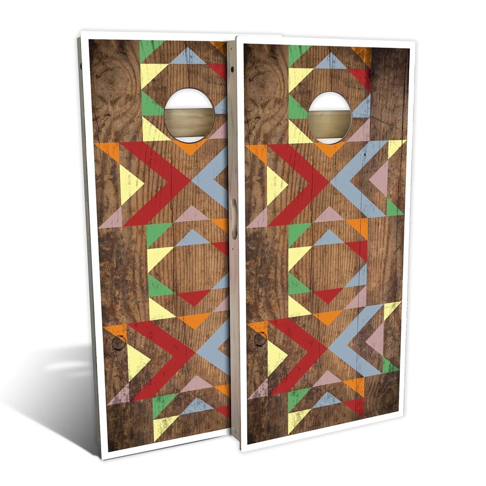 Skip's Garage Country Living Autumn Layout All-Weather Cornhole Board Set - Regulation 2x4 (24" x 48") - Includes (2) Boards, (8) Bags, (2) Board Hole Lights & 2 Board Edge Lights