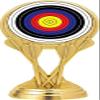 Archery Target Trophies - Gold - Archery Target Trophy Award - Custom Engraving On White Marble Base - 5 Pack view 2