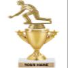 10" Male Bowling Trophies - Gold - Male Bowling Trophy Award - Custom Engraving On White Marble Base - 5 Pack view 1