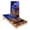 Skip's Garage Dallas City All-Weather Cornhole Board Set - Regulation 2x4 (24" x 48") - Includes (2) Boards, (8) Bags, Case & Lights view 1