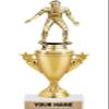 Wrestling Male Trophies - Gold - Wrestling Male Trophy Award - Custom Engraving On White Marble Base - 5 Pack Prime view 1