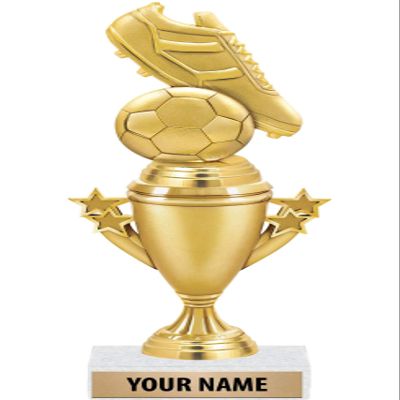 Soccer Trophies - Gold - Soccer Trophy Award - Custom Engraving On White Marble Base - 10 Pack
