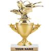 10" Bull Rider Trophies - Gold - Bull Rider Trophy Award - Custom Engraving On White Marble Base - 10 Pack Prime view 1