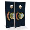 Skip's Garage Idaho Flag All-Weather Cornhole Board Set - Regulation 2x4 (24" x 48") - Includes (2) Boards, (8) Bags, (2) Board Hole Lights & 2 Board Edge Lights view 1