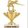 10" Billiards Female Trophies - Gold - Billiards Female Trophy Award - Custom Engraving On White Marble Base - 5 Pack Prime view 1
