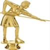 10" Billiards Female Trophies - Gold - Billiards Female Trophy Award - Custom Engraving On White Marble Base - 5 Pack Prime view 2