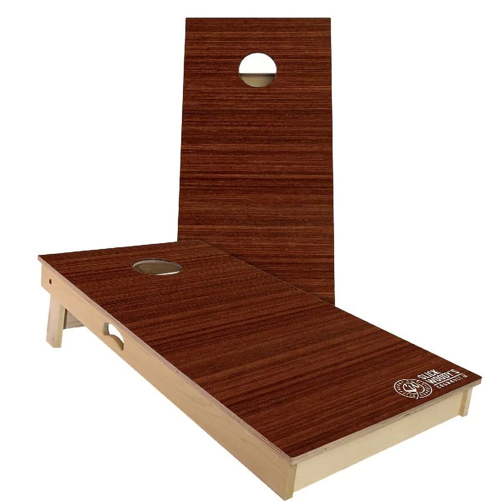 Skip's Garage Jarrah Wood All-Weather Cornhole Board Set - Regulation 2x4 (24" x 48") - Includes (2) Boards and (8) Bags