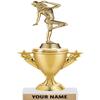 Jazz Tap Trophies - Gold - Dance Trophy Award - Custom Engraving On White Marble Base - 5 Pack view 1