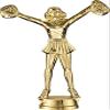 Cheerleading Trophies - Gold - Girls Cheer Trophy Award - Custom Engraving On White Marble Base - 10 Pack view 2
