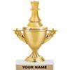 10" Chess Queen Trophies - Gold - Chess Trophy Award - Custom Engraving On White Marble Base - 5 Pack view 1