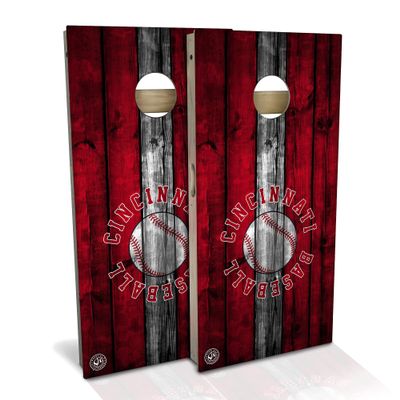 Skip's Garage Cincinnati Themed Baseball All-Weather Cornhole Board Set - Regulation 2x4 (24" x 48") - Includes (2) Boards and (8) Bags