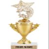 Gold Star Rocket Trophies - Gold Star Rocket Trophy Award - Custom Engraving On White Marble Base - 5 Pack view 1