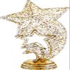 Gold Star Rocket Trophies - Gold Star Rocket Trophy Award - Custom Engraving On White Marble Base - 5 Pack view 2
