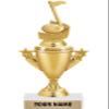 Music Note Trophies - Gold - Music Note Trophy Award - Custom Engraving On White Marble Base - 5 Pack view 1