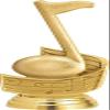 Music Note Trophies - Gold - Music Note Trophy Award - Custom Engraving On White Marble Base - 5 Pack view 2