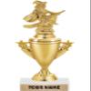 Halloween Witch Trophies - Gold - Halloween Trophy Award - Custom Engraving On White Marble Base - 5 Pack view 1