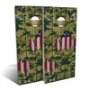 Skip's Garage American Flag Camo All-Weather Cornhole Board Set - Regulation 2x4 (24" x 48") - Includes (2) Boards, (8) Bags, (1) Carry Case & 2 Board Hole Lights view 1