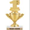 1st Place Trophies - Gold - 1st Place Trophy Award - Custom Engraving On White Marble Base - 10 Pack view 1