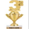3rd Place Trophies - Gold - 3rd Place Trophy Award - Custom Engraving On White Marble Base - 5 Pack Prime view 1
