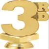 3rd Place Trophies - Gold - 3rd Place Trophy Award - Custom Engraving On White Marble Base - 5 Pack Prime view 2