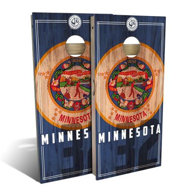 Skip's Garage Minnesota Flag 2.0 All-Weather Cornhole Board Set - Regulation 2x4 (24" x 48") - Includes (2) Boards and (8) Bags