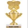 Tennis Trophies - Gold - Tennis Trophy Award - Custom Engraving On White Marble Base - 5 Pack view 1