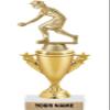 10" Female Bowling Trophies - Gold - Female Bowling Trophy Award - Custom Engraving On White Marble Base - 10 Pack view 1