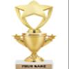 Crown Awards Gold Star Trophies - Gold Star Trophy Award - Custom Engraving On White Marble Base - 5 Pack view 1