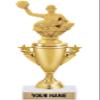 Water Polo Trophies - Gold - Water Polo Trophy Award - Custom Engraving On White Marble Base - 5 Pack view 1
