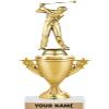 Golf Male Trophies - Gold - Golf Male Trophy Award - Custom Engraving On White Marble Base - 5 Pack view 1