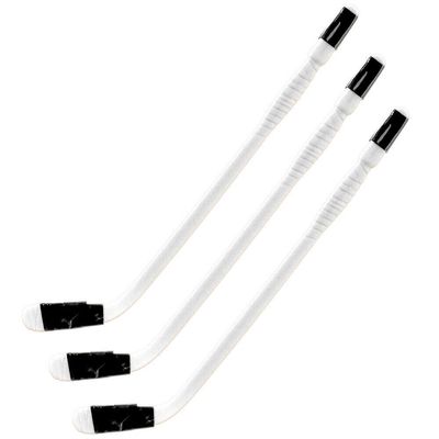 Set of 3 White Hockey Sticks for Wrestling Action Figures
