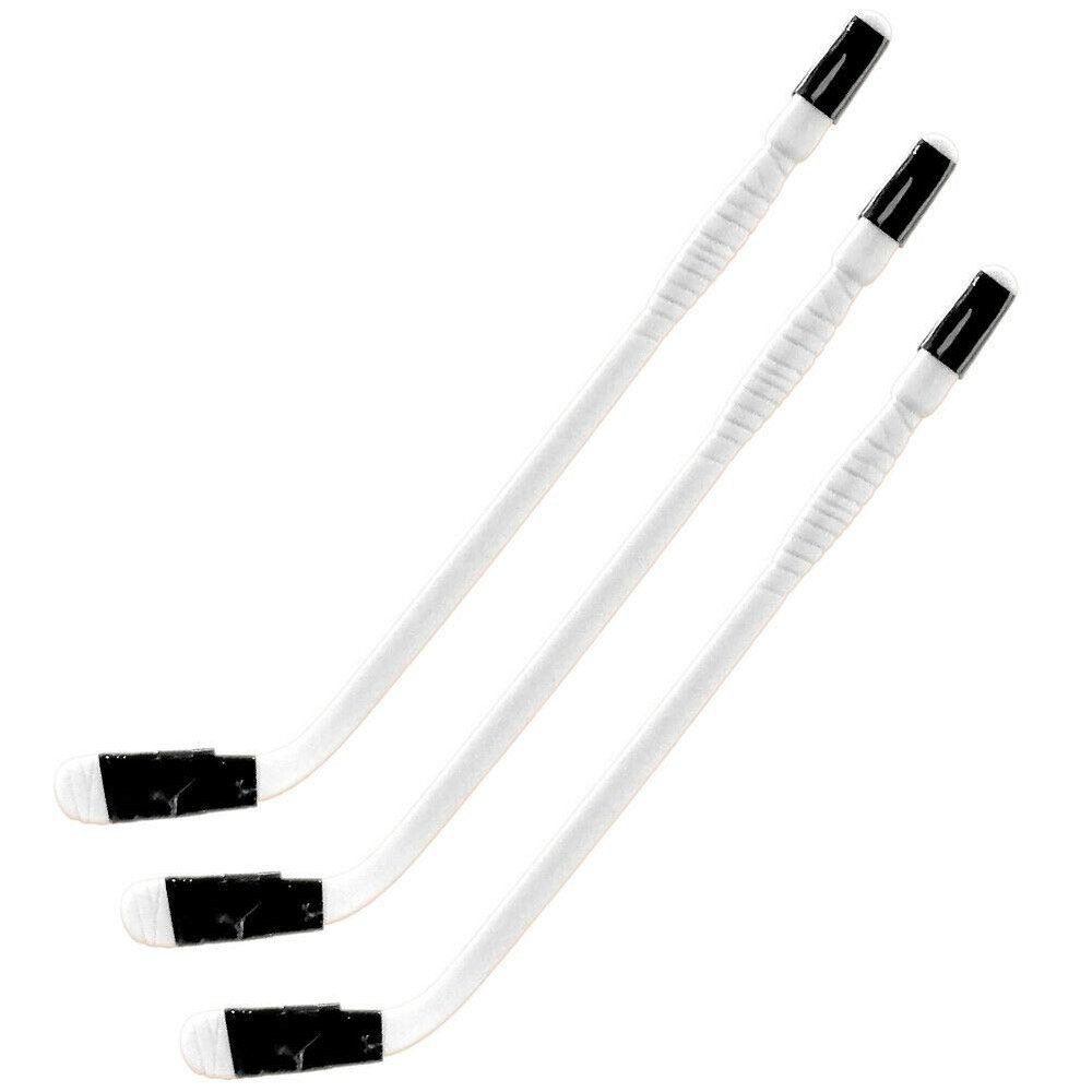 Set of 3 White Hockey Sticks for Wrestling Action Figures