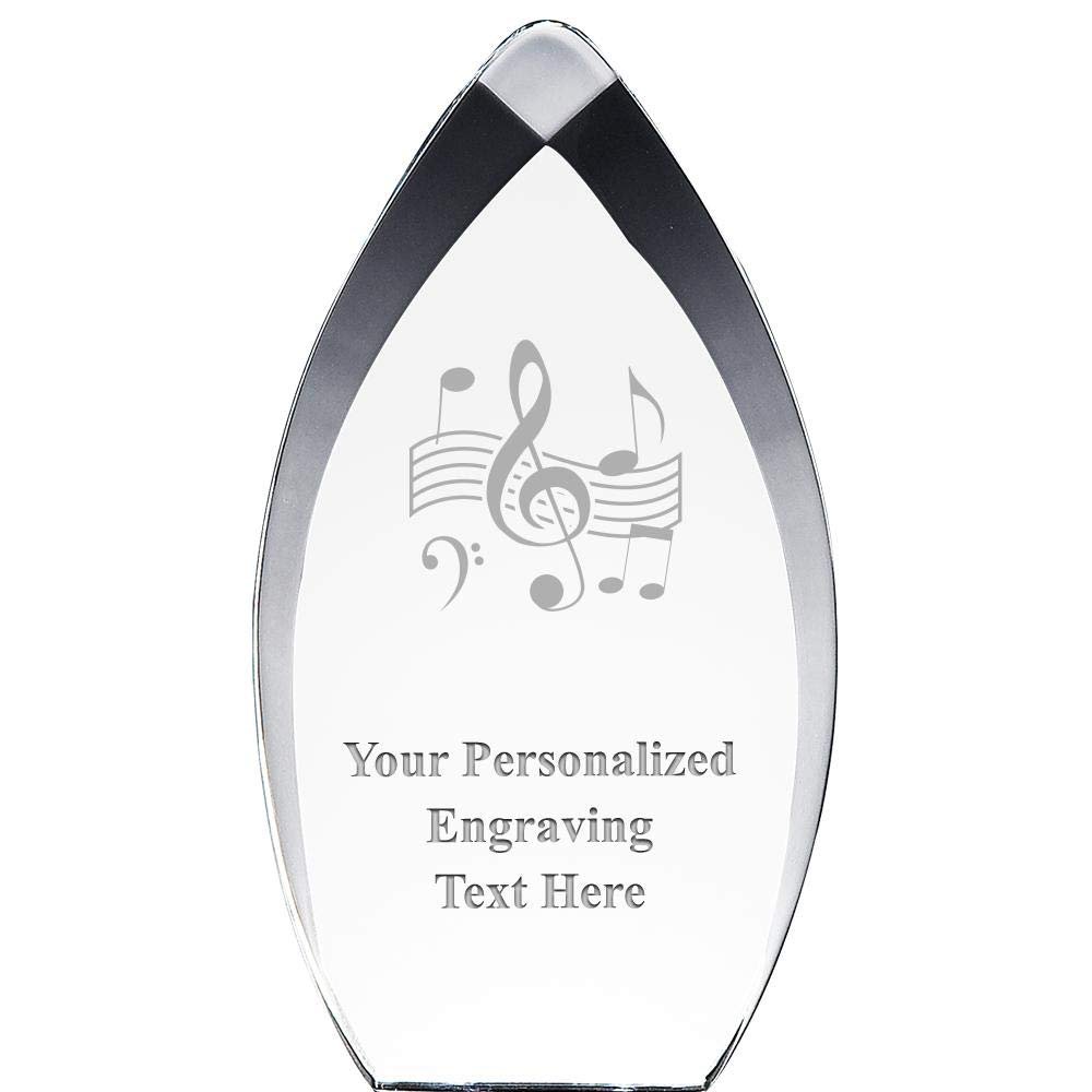 8.25" Tear Drop Music Acrylic Award - Presentation Trophy for Musicians, Includes Free Personalization Prime