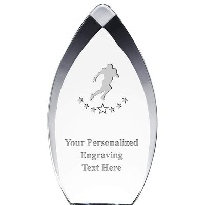 8.25" Tear Drop Football Player Acrylic Award - Presentation Trophy for Football Players, Teams, and Coaches, Includes Free Personalization Prime